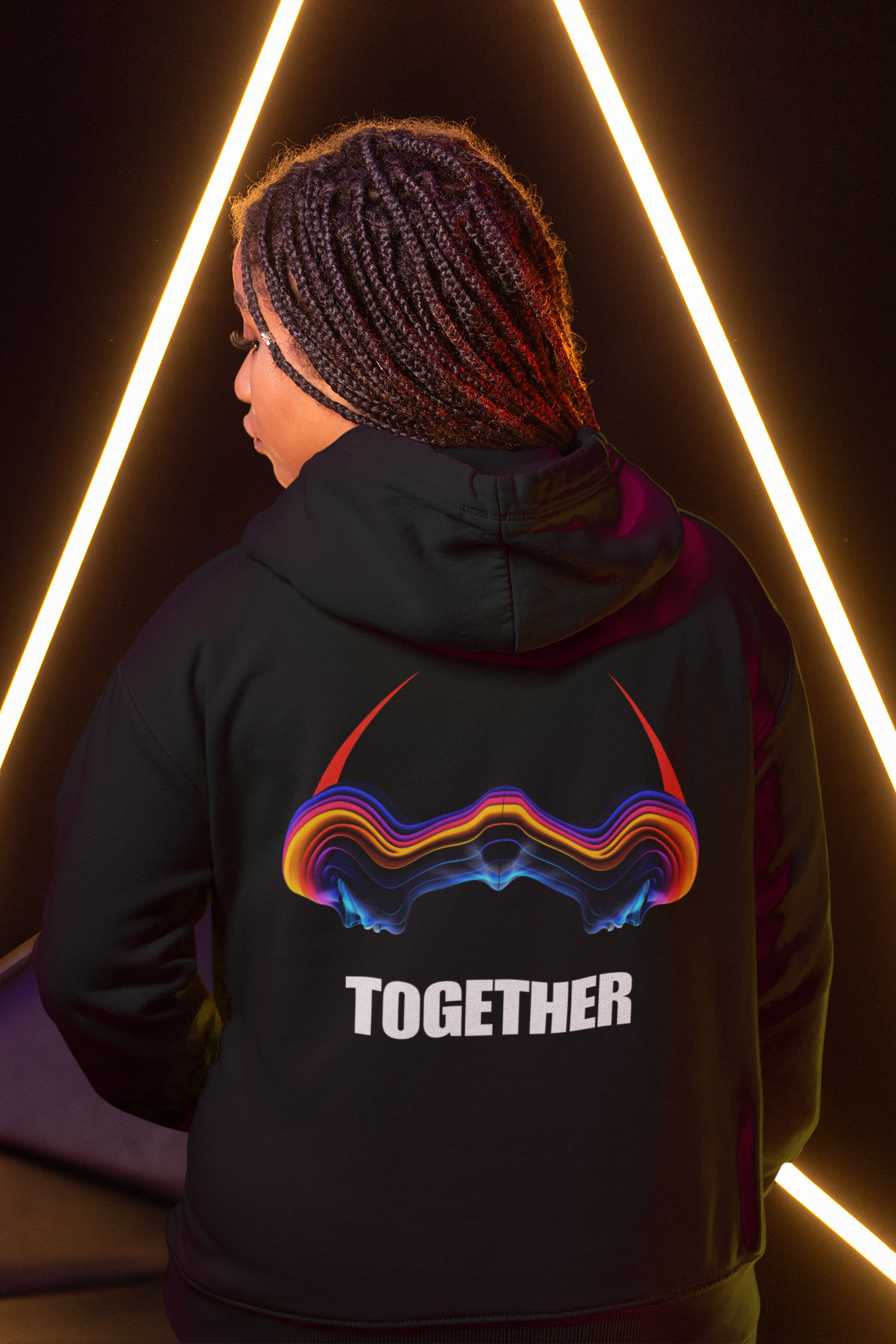 Hooded Sweat Shirt. "Anything is possible together"